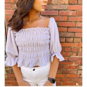 Lavender Square Neck Top Small She + Sky